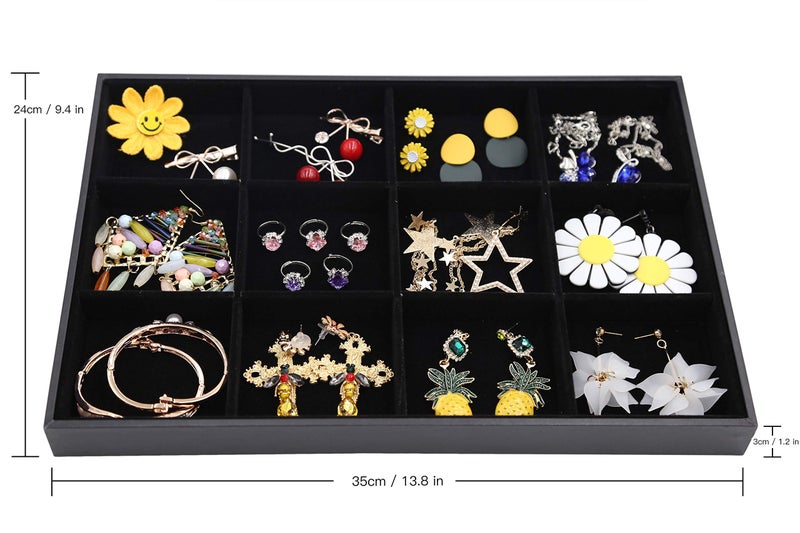 Stratalife Jewelry Tray Bracelet Holder Stackable Jewelry Organizer Removable Jewelry Display Drawer Organizer Holder Storage Show Case (12 Grid) - Image 5
